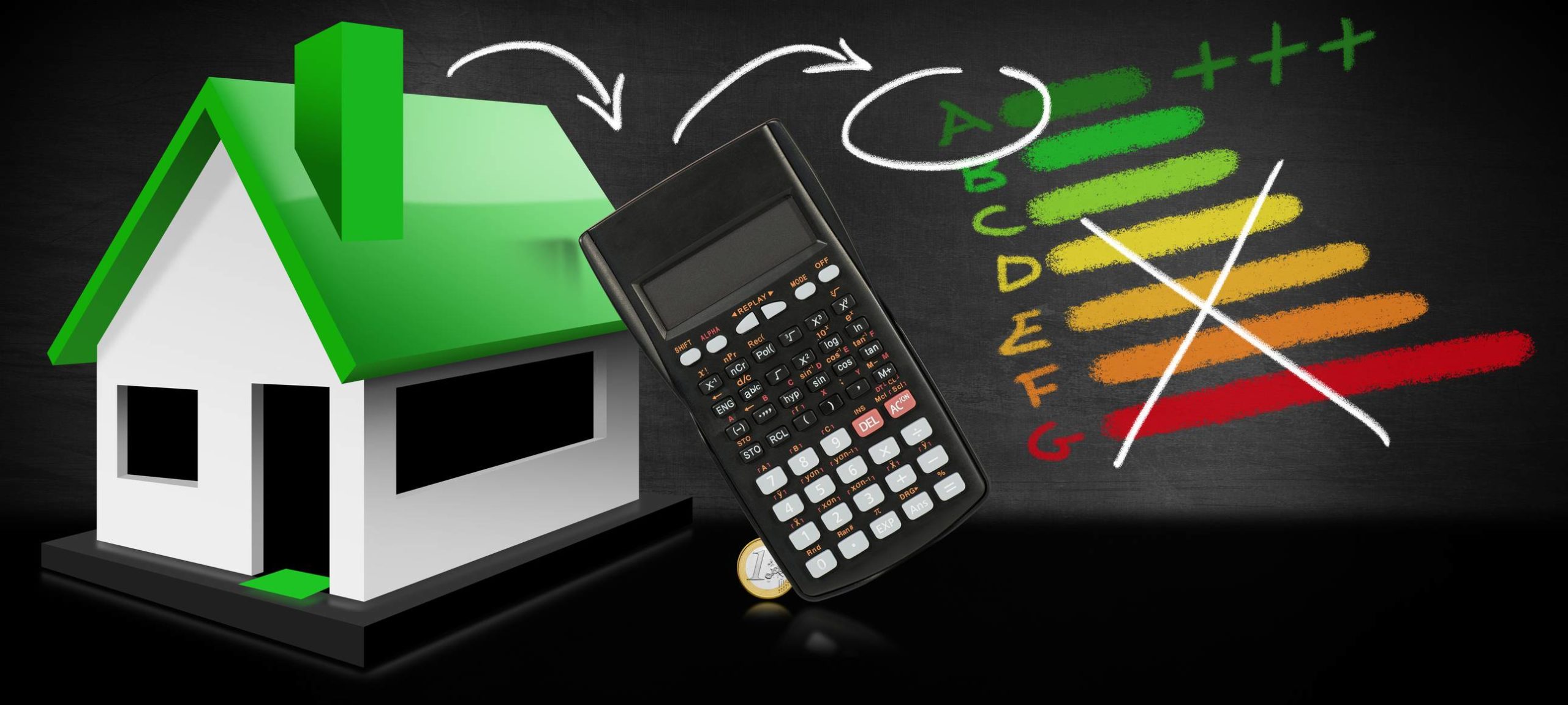 Une maison avec calculatrice