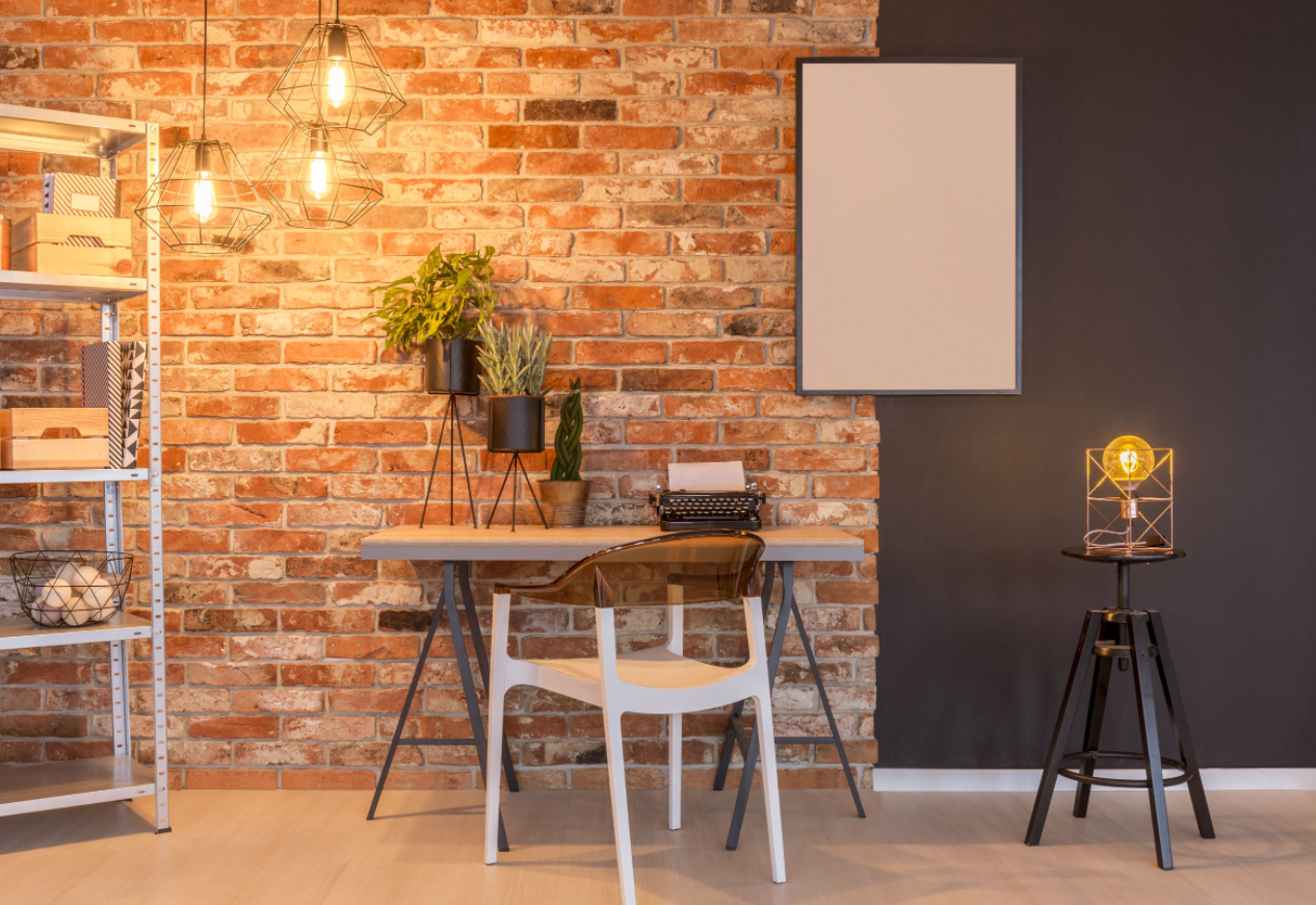 bureau style industriel lampe pliable étagère métal