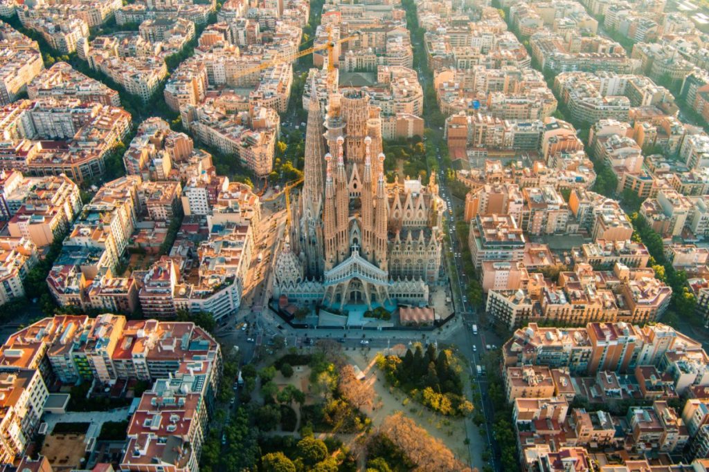 sagrada familia, vue aérienne