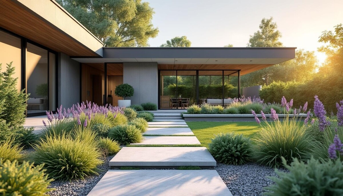 découvrez nos idées d’aménagement pour un massif moderne devant votre maison, avec une sélection de plantes adaptées pour un jardin esthétique et facile à entretenir.