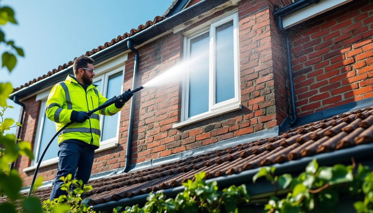 j net gros travaux : nettoyant puissant et efficace pour toitures et façades, élimine saletés, mousses et pollutions pour un nettoyage en profondeur.