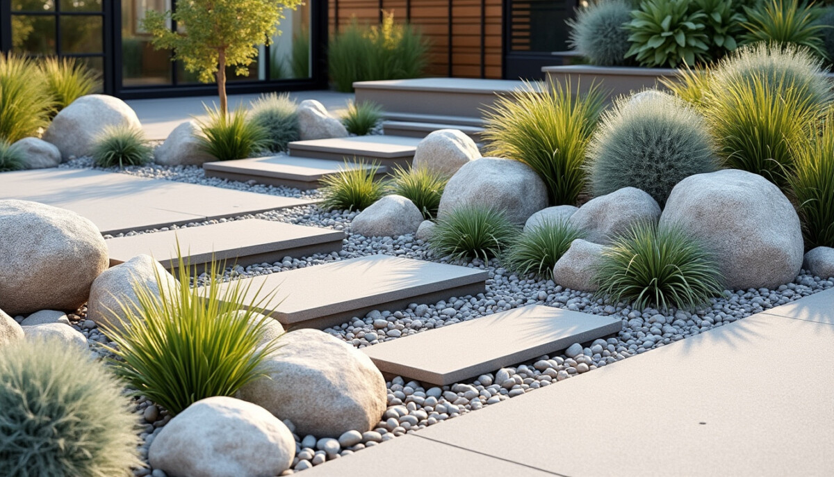 découvrez des idées modernes de parterres avec cailloux sans entretien, accompagnées de conseils pratiques pour un jardin esthétique et facile à entretenir toute l'année.